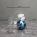 Golden ball glass vase blue and gold living room hydroponic decor
