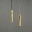 Golden bamboo tube pendant lights – dining room adjustable wire