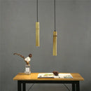 Golden bamboo tube pendant lights – dining room adjustable wire