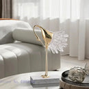 Golden bird agate marble crane statues living room decor