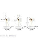 Golden bird agate marble crane statues living room decor