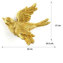 Golden bird and butterfly resin wall decor for living room