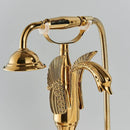 Golden bird freestanding bathtub faucet with crystal handles bathroom