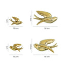 Golden bird swallow sculpture gold & silver wall decor living room