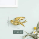 Golden bird swallow sculpture gold & silver wall decor living room