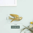 Golden bird swallow sculpture gold & silver wall decor living room
