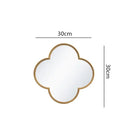 Golden border geometric plum flower mirror set – living room wall decor