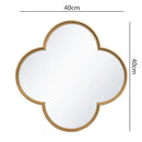 Golden border geometric plum flower mirror set – living room wall decor