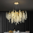 Golden branch crystal chandelier living room grapevine light