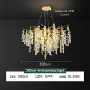 Golden branch crystal chandelier living room grapevine light