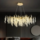 Golden branch crystal chandelier living room grapevine light