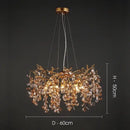 Golden branch crystal led chandelier dining room luxury lamp