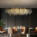 Golden branch crystal led pendant lights dining room chandelier