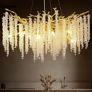 Golden branch crystal metal chandelier dining room hanging lamp