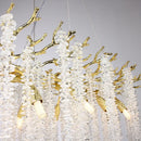 Golden branch crystal metal chandelier dining room hanging lamp
