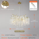 Golden branch crystal metal chandelier dining room hanging lamp
