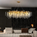 Golden branch crystal tassel ceiling chandelier for living room