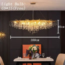 Golden branch crystal water drop led chandelier living room light