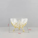 Golden branches crackled glass bowl set kitchen decor