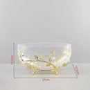 Golden branches crackled glass bowl set kitchen decor