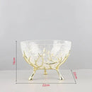Golden branches crackled glass bowl set kitchen decor