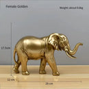 Golden brass elephant resin sculpture living room decor
