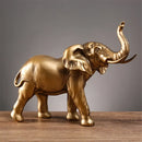 Golden brass elephant resin sculpture living room decor
