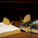 Golden butterfly ant miniature metal figurine living room decor