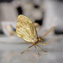 Golden butterfly ant miniature metal figurine living room decor