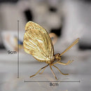 Golden butterfly ant miniature metal figurine living room decor