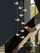 Golden butterfly pendant light butterfly chandelier staircase living room