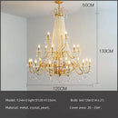 Golden cascading crystal led chandelier pendant light for villa stairs