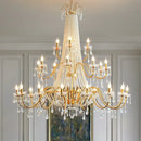 Golden cascading crystal led chandelier pendant light for villa stairs