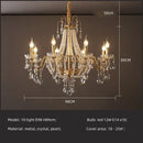 Golden cascading crystal led chandelier pendant light for villa stairs