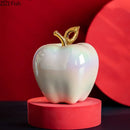 Golden ceramic apple sculpture living room table decor