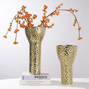 Golden ceramic geometric honeycomb vase living room decor