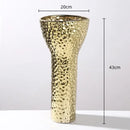Golden ceramic geometric honeycomb vase living room decor