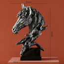 Golden country resin horsehead figurine office decor