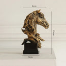 Golden country resin horsehead figurine office decor