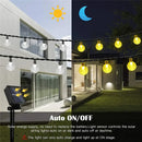 Golden crackled glass crystal ball solar fairy lights garden decor