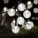 Golden crackled glass crystal ball solar fairy lights garden decor