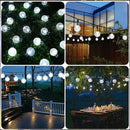 Golden crackled glass crystal fairy solar string lights patio decor
