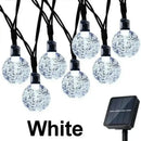 Golden crackled glass crystal fairy solar string lights patio decor