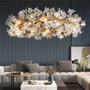 Golden crystal branch ceiling chandelier – dining room light fixture