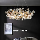 Golden crystal branch ceiling chandelier – dining room light fixture