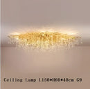 Golden crystal branch chandelier led living room ceiling light