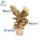 Golden crystal eagle wall lamp for living room