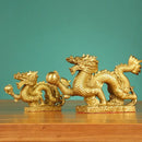 Golden dragon phoenix zodiac ornaments living room copper decor