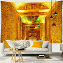 Golden egyptian pharaoh tapestry hieroglyphic wall art bedroom decor