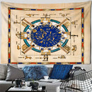 Golden egyptian pharaoh tapestry hieroglyphic wall art bedroom decor